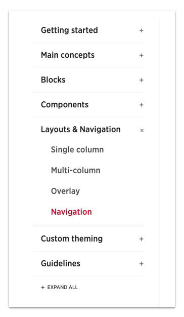 Basic Top Nav example